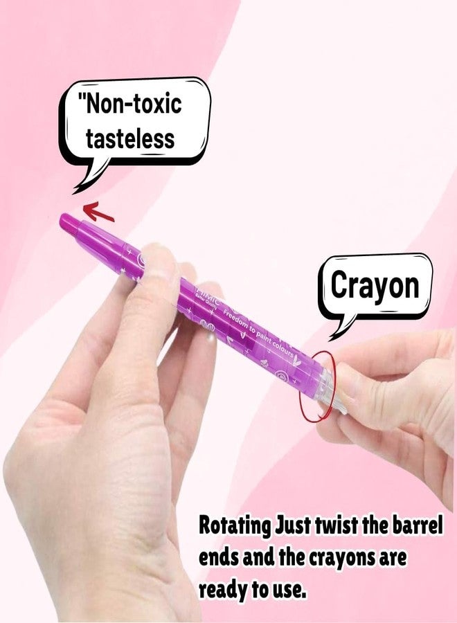 URM أقلام تلوين URM Twist للأطفال، ١٢ لونًا | أقلام تلوين قابلة للسحب بدون فوضى للأطفال الصغار | أقلام تلوين غير سامة قابلة لللف، مثالية للوازم المدرسية، الرسم، التلوين، الفنون والحرف اليدوية، هدية عيد ميلاد للأطفال - Image 4